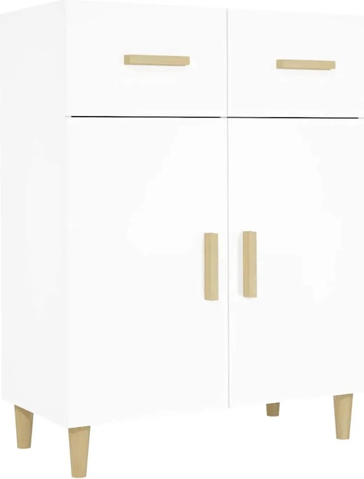 812186 vidaXL Сайдборд, бял, 69,5x34x89 см, инженерно дърво