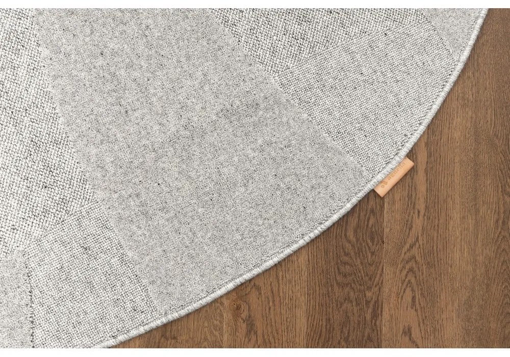 Светлосив вълнен кръгъл килим ø 200 cm Morphic Botanica – Agnella