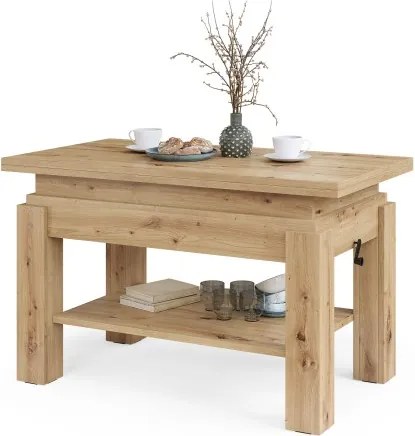 БРАВО Дъб Артисан - РАЗТЕГАТЕЛНА ХОЛНА МАСА С ПОВДИГАЩ МЕХАНИЗЪМ И С РАФТ