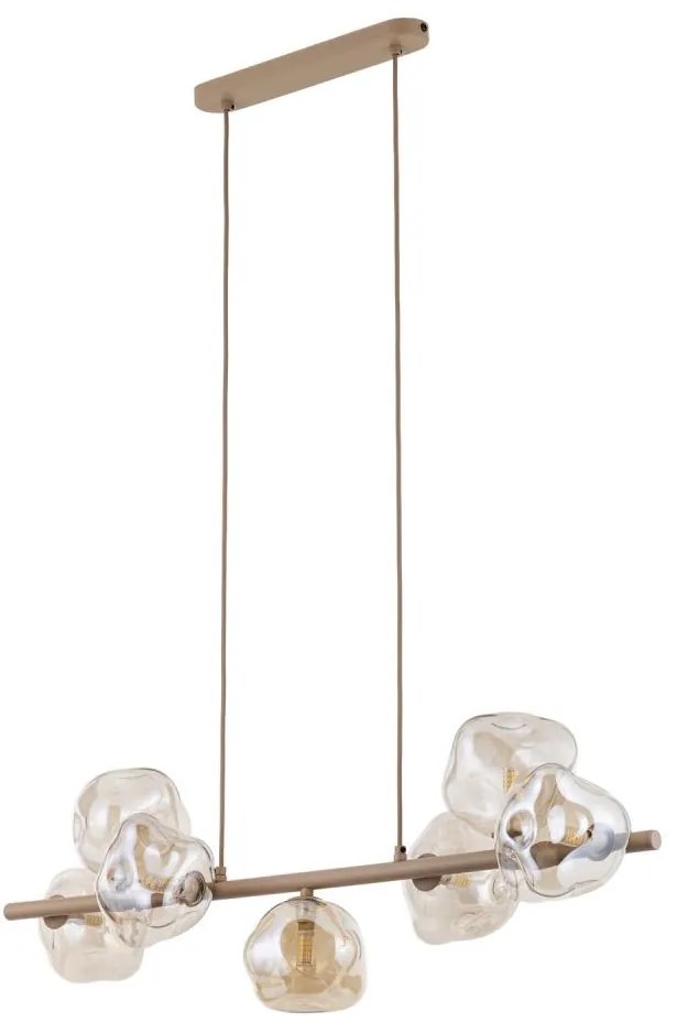 Полилей на кабел LAVA 7xG9/8W/230V бежово/опушено бежово