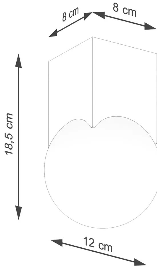 Осветително тяло за таван в естествен цвят със стъклен абажур 12x12 cm Rayer – Sollux