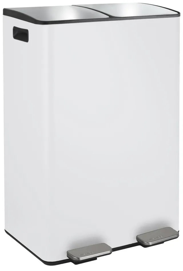 Стоманено кошче за боклук 2x30 l за рециклиране с педал в матово бял цвят Aliya – Spirella