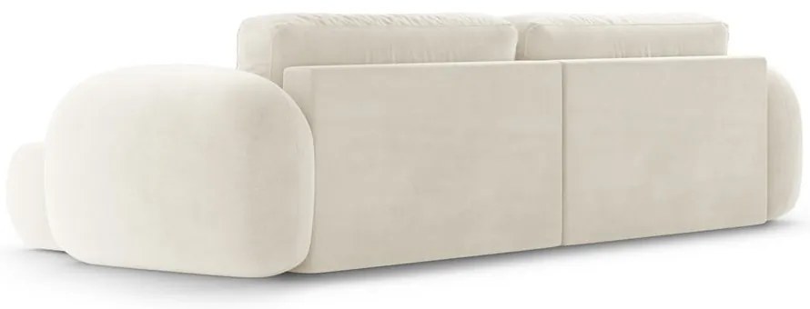 Кремав кадифен сгъваем/с място за съхранение ъглов диван Tonale – Cosmopolitan Design