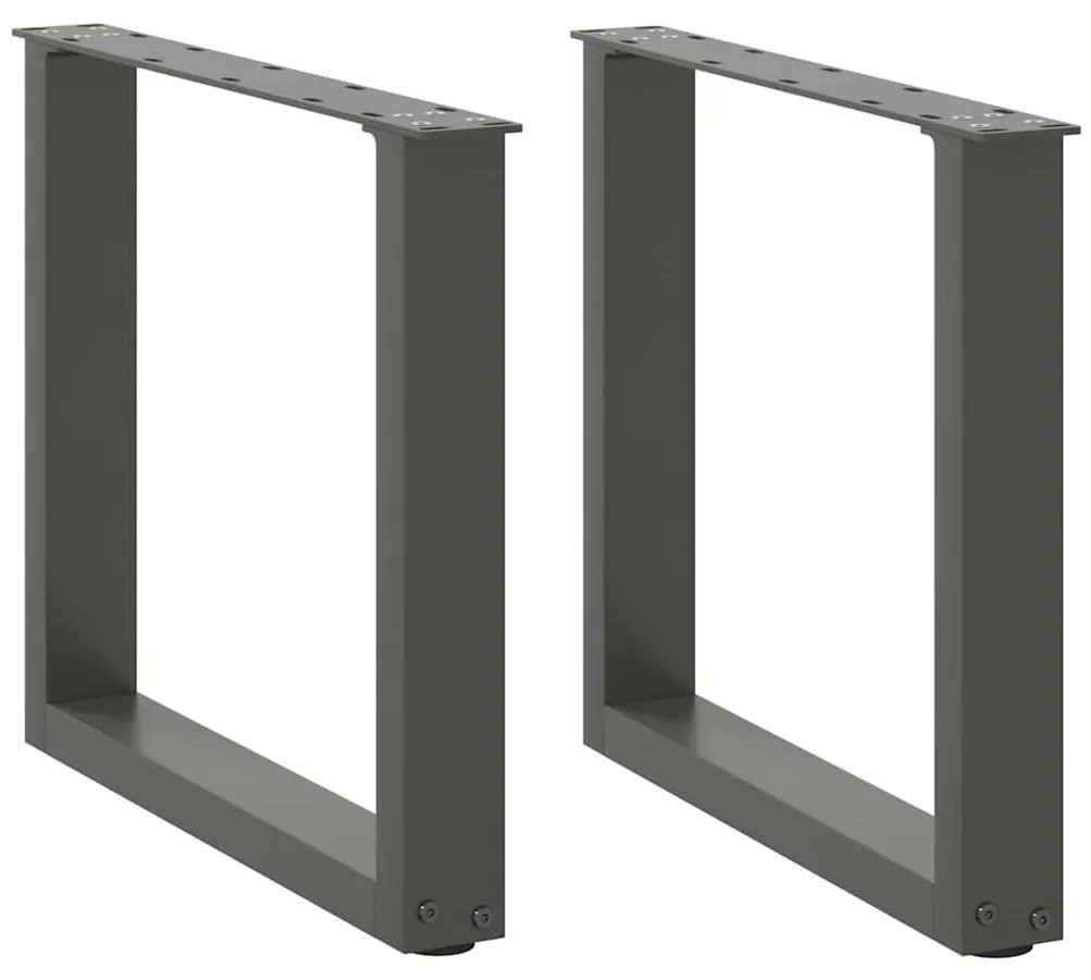 4013158 vidaXL Крака за масичка за кафе, U-образни, 2 бр., антрацит, 50x(42-43) см, стомана