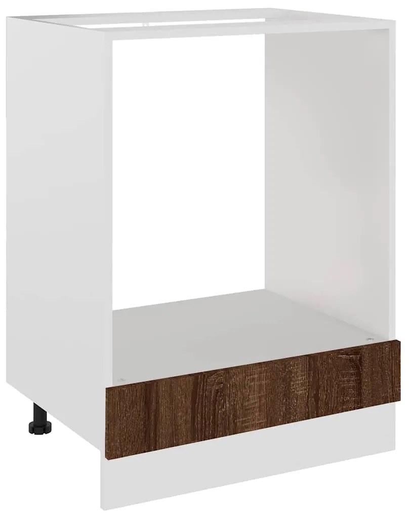 825836 vidaXL Шкаф за фурна "Рига", кафяв дъб, 60x46x81,5 см, инженерно дърво