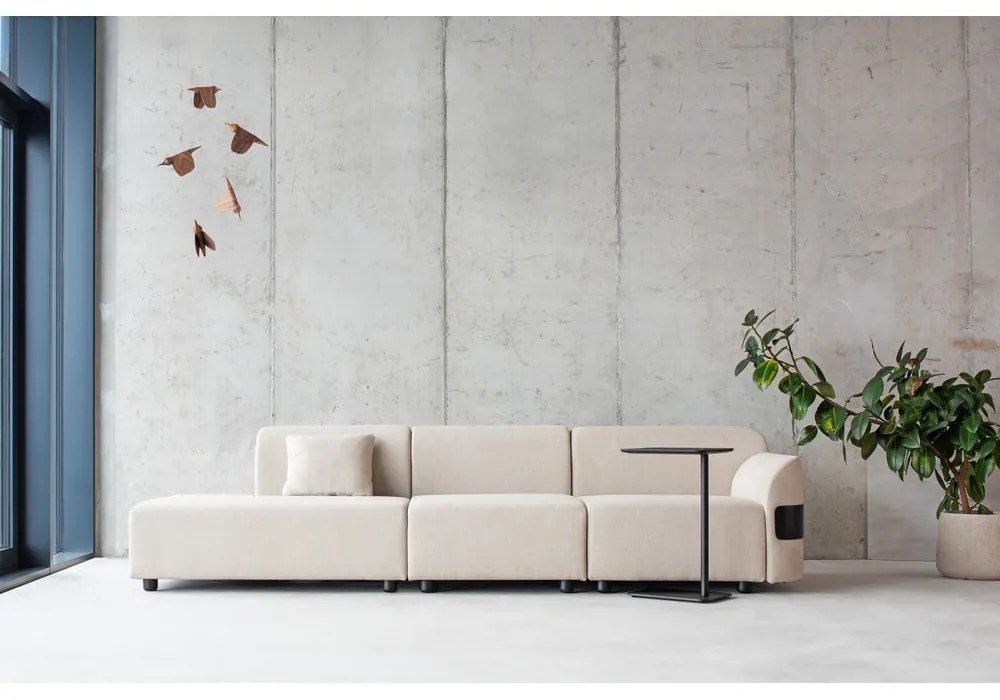 Светлосива възглавница за модулен диван с калъф от вълна и лен Hugg - Gazzda