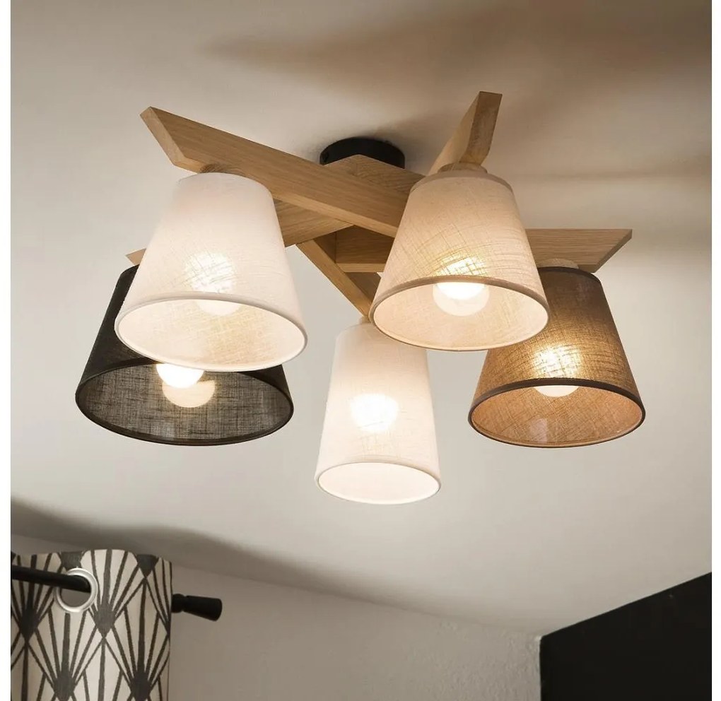 Brilagi - LED  Полилей за повърхностен монтаж ANTHONY 5xE14/40W/230V дъб