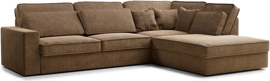 Светлокафяв шенилов ъглов диван (десен ъгъл/L форма) Kirou – Maison de Rêve