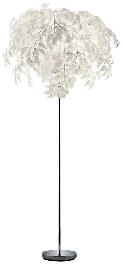 Бяла подова лампа, височина 180 cm - Trio Leavy