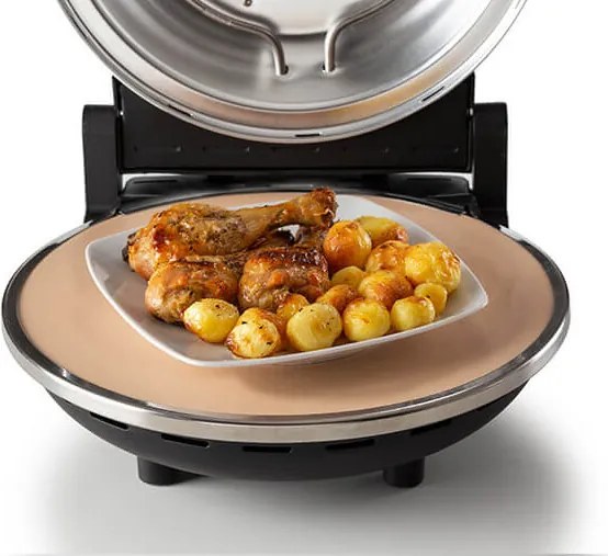 Електрическа фурна за пица Ariete "Пица за 4 минути" 0917/00, 1200W, 32 см, До 400C, 5 нива, Каменна плоча, Незалепващо покритие, Черен