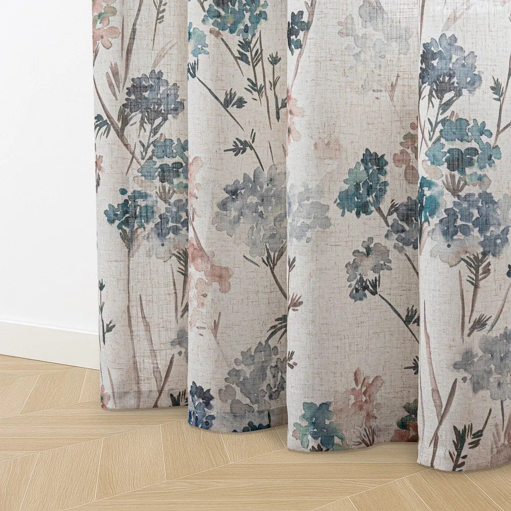 Светлосиньо/кремаво перде 135x250 cm Flosi – Restilo