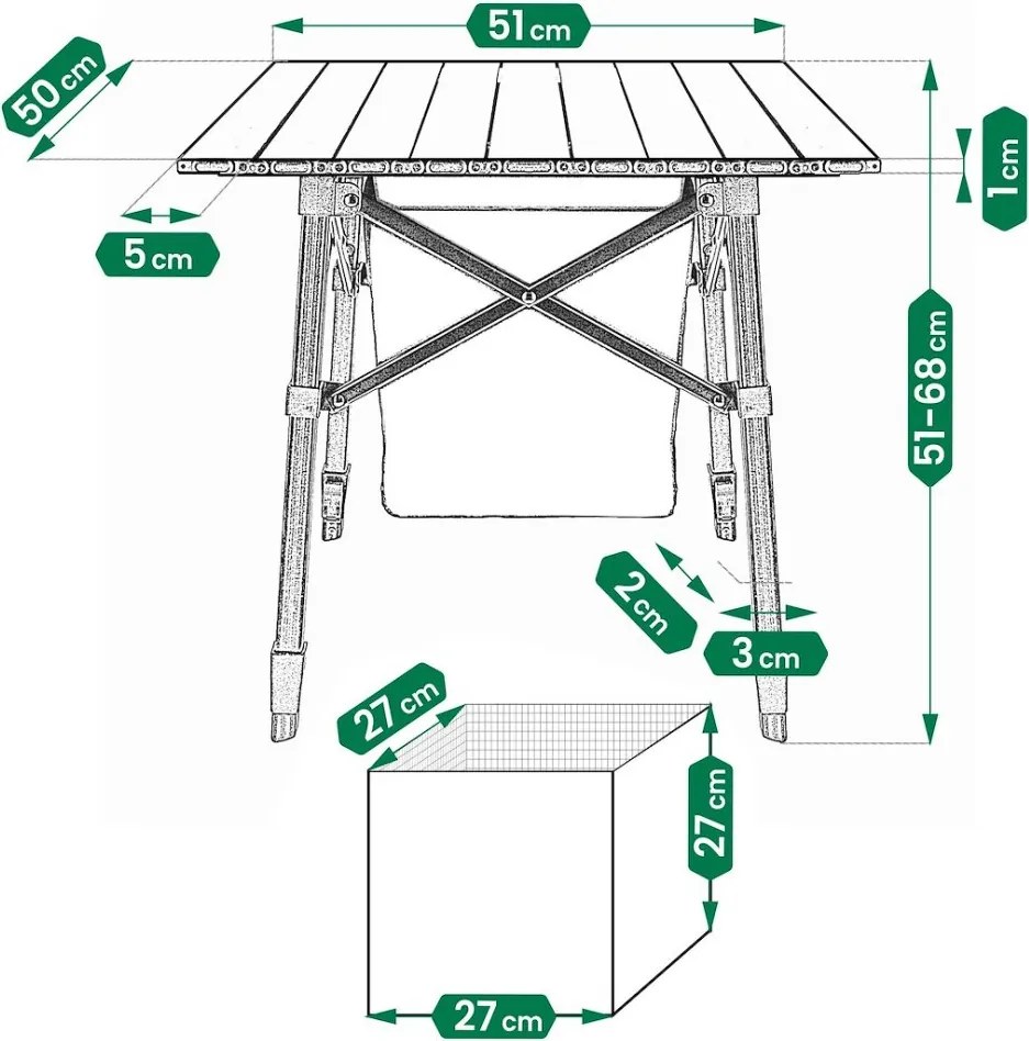 Сгъваема туристическа маса с хладилна чанта