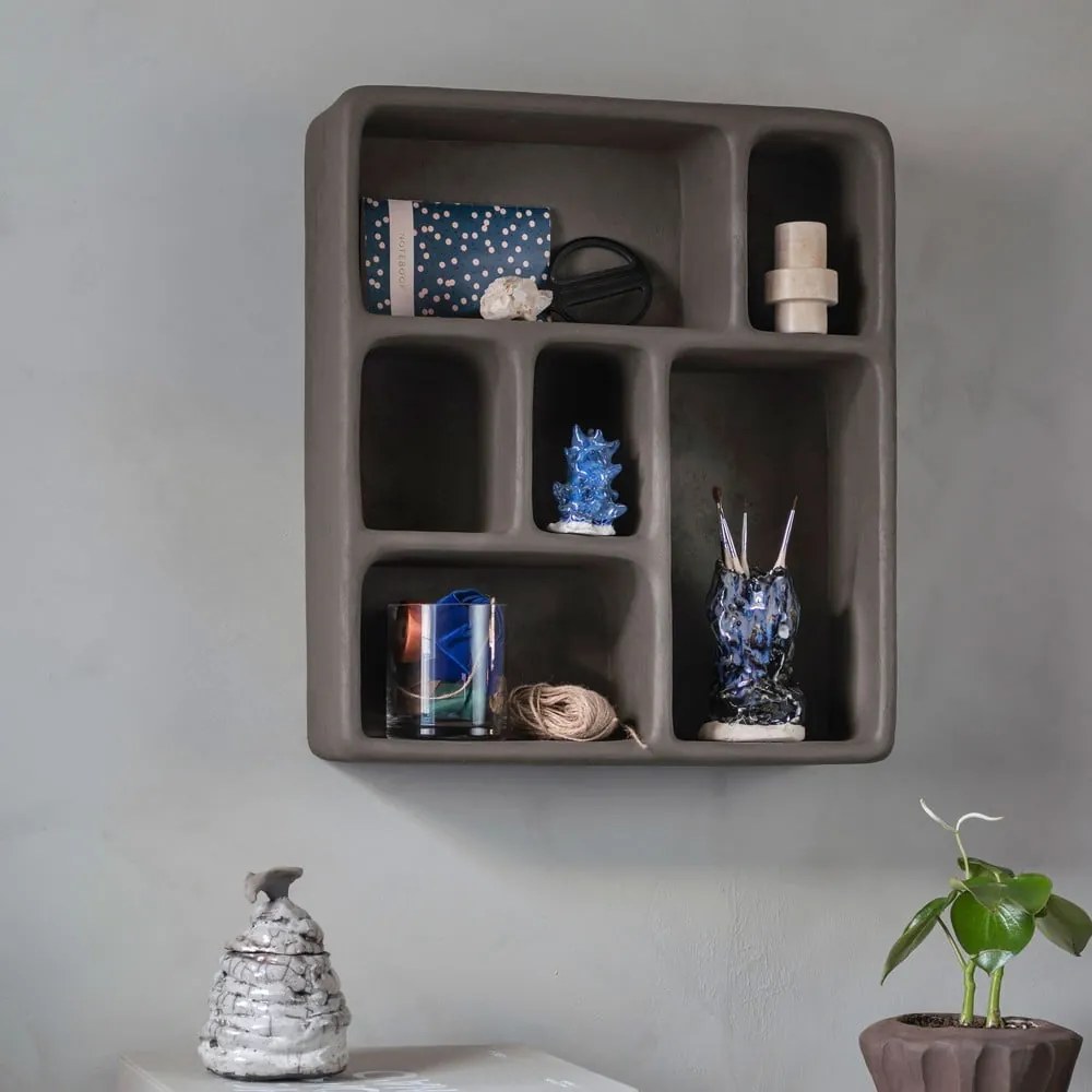 Тъмно сив двуетажен рафт от камък Art Studio - Mette Ditmer Denmark