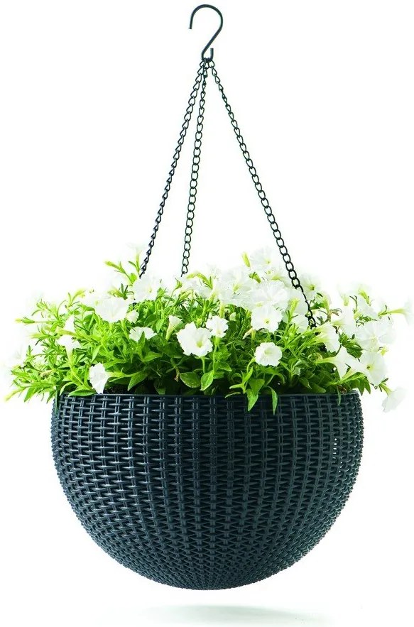 Пластмасова висяща и стенна саксия за цветя ø 35 cm Hangingsphere – Keter