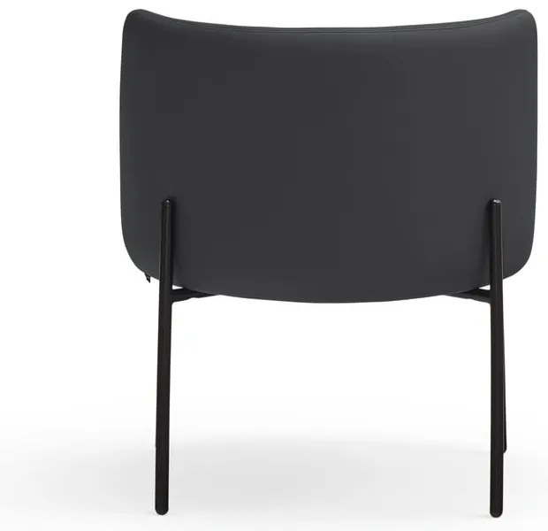 Черен фотьойл от изкуствена кожа Mogi - Teulat