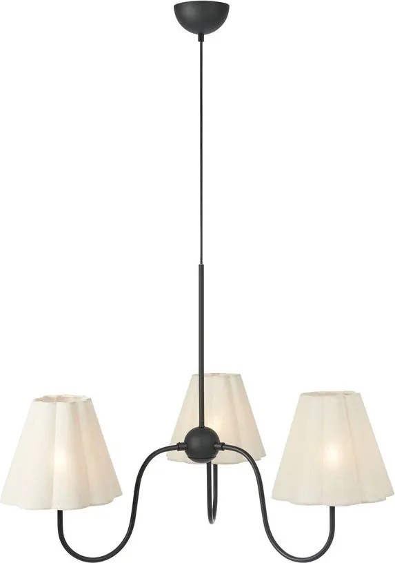 Бежово метално висящо осветително тяло с текстилен абажур Veya – Markslöjd