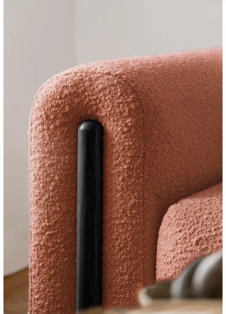 Теракотен разтегателен диван с място за съхранение от букле 244 cm Arcadova – ELTAP