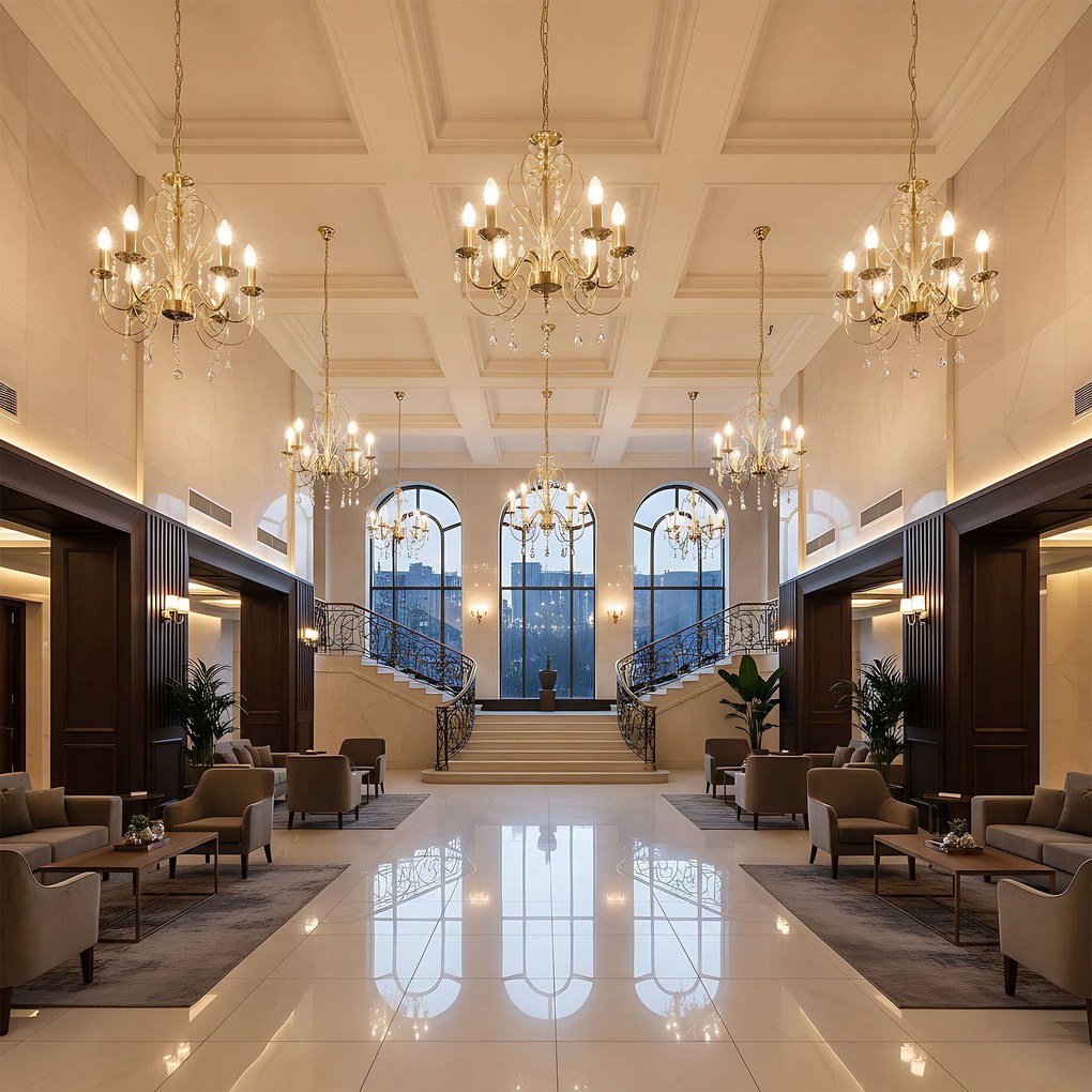 ЛАМПА EBT009-5CP GOLD