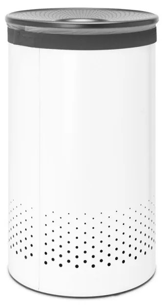 Кош за пране Brabantia 1004179, 60 л, Пластмасов капак, Пълнене без отваряне, Вентилационни отвори, Бял