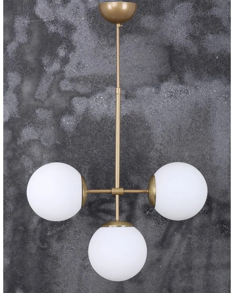 Висяща лампа със стъклен абажур в златисто и бяло ø 15 cm Seagull - Squid Lighting