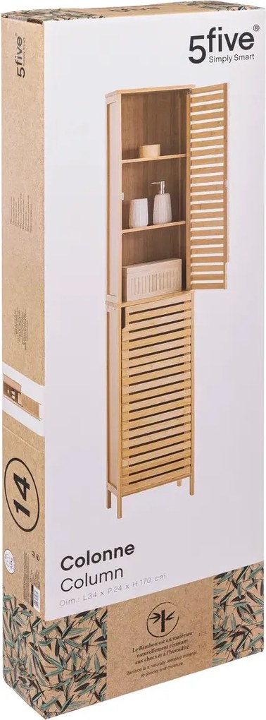 Шкаф за баня 5five Sicela, Висок, Бамбук