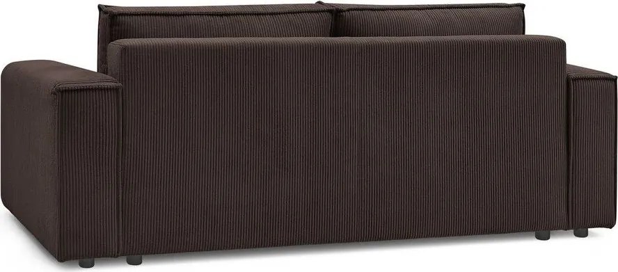 Кафяво-сив сгъваем диван от рипсено кадифе 245 cm Nihad – Bobochic Paris