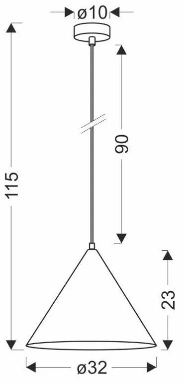 Кафява висяща лампа с метален абажур ø 32 cm Dunca - Candellux Lighting