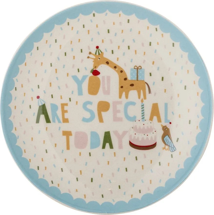 Светлосиня/кремава глинена детска чиния ø 16 cm Celebrate – Bloomingville Mini