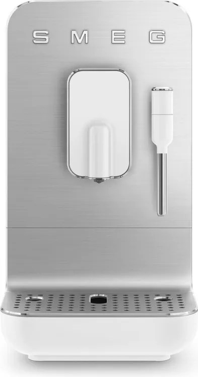 Еспресо машина SMEG Collezione BCC12WHMEU, 1350 W, 19 bar, 1.4 л, 8 функции, Вградена мелачка, Дюза за пара, Бял