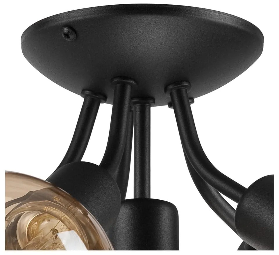 Черно осветително тяло за таван без абажури Viggo – LAMKUR