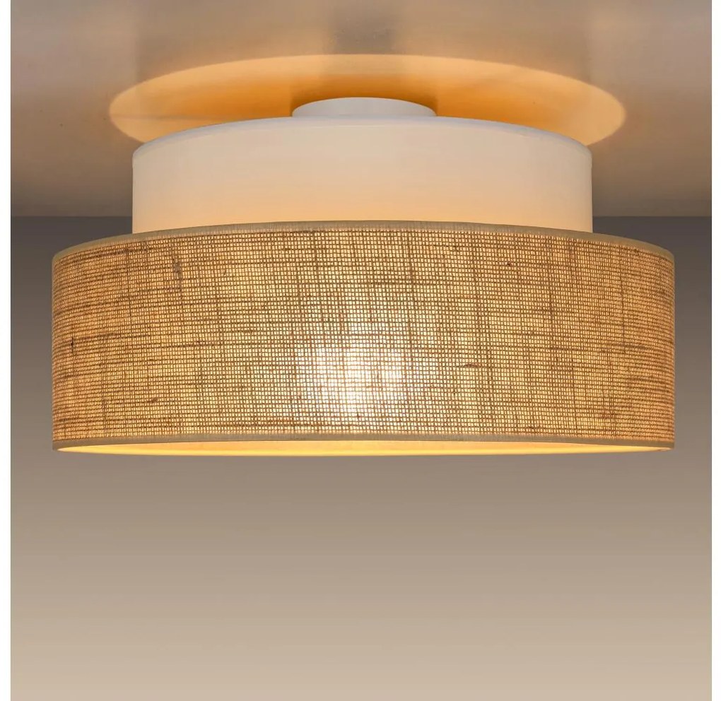 Плафон BOHO 1xE27/60W/230V Ø 40 см бял/бежов