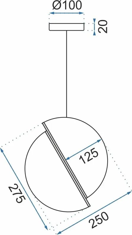 Пендел- стъклена сфера White/Gold APP481-1CP