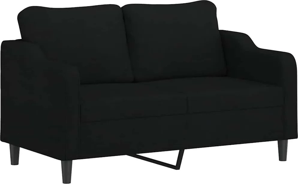 359363 vidaXL 2-местен диван, черен, 140 см, текстил