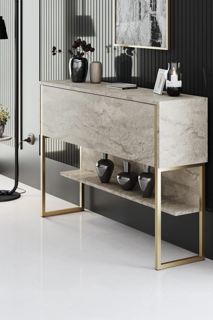 Скрин Luxe, цвят Травертин Златен