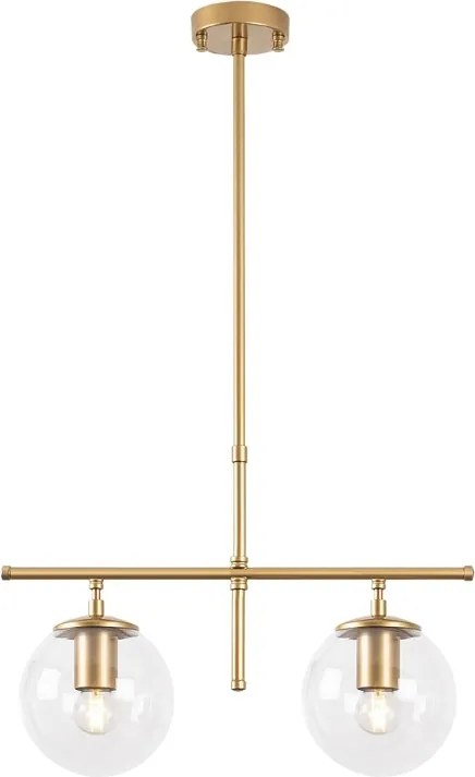 Метално осветление Nilufer E27 с две светлини в златист цвят 52x15x76см.