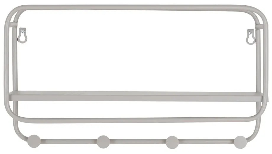 Светлосива метална стенна закачалка с рафт Feira – House Nordic