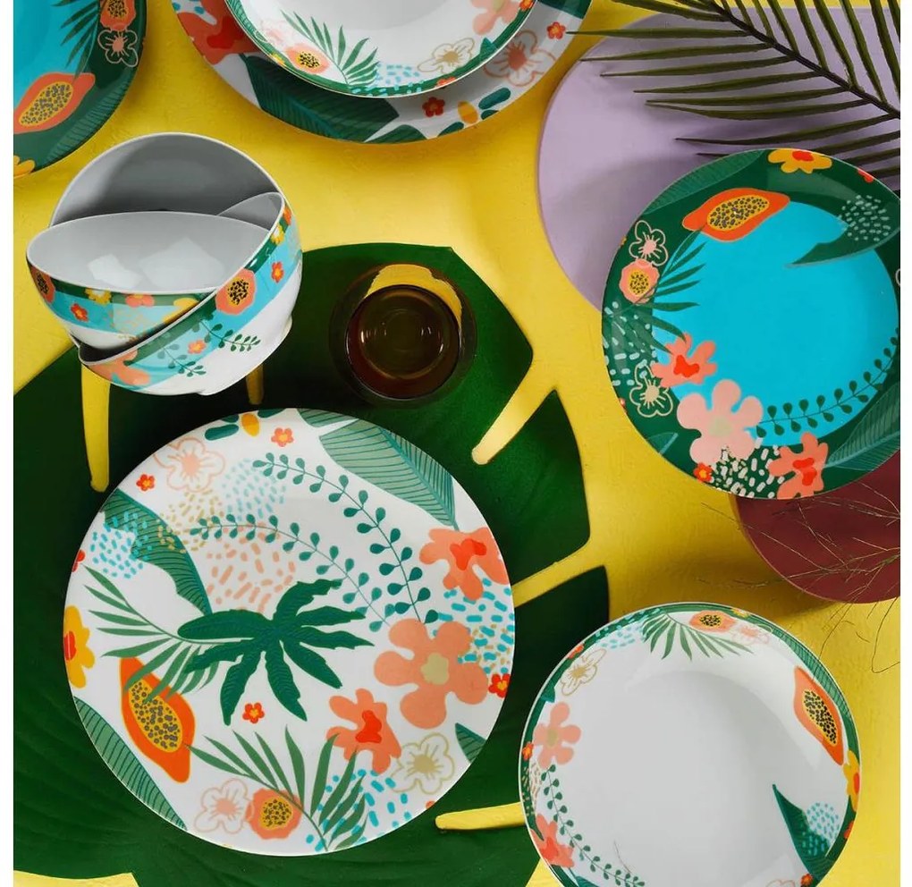 Сервиз за хранене 24 части многоцветен/порцелан