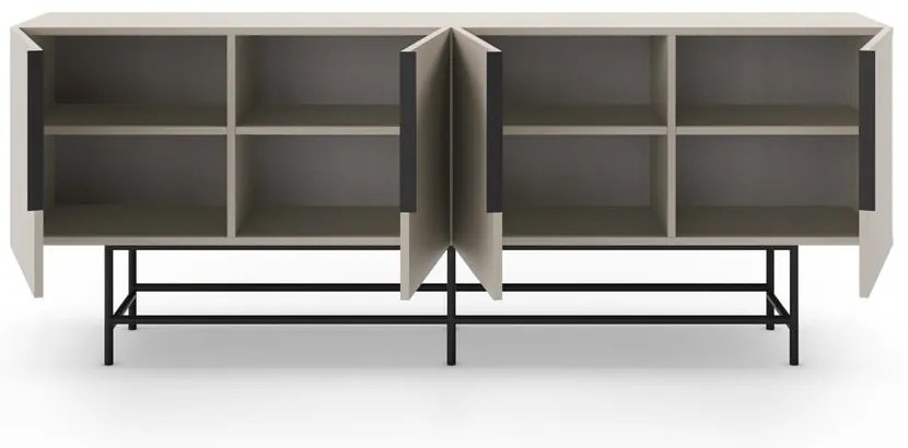 Кремав нисък скрин 200x77,5 cm Eldia – Marckeric