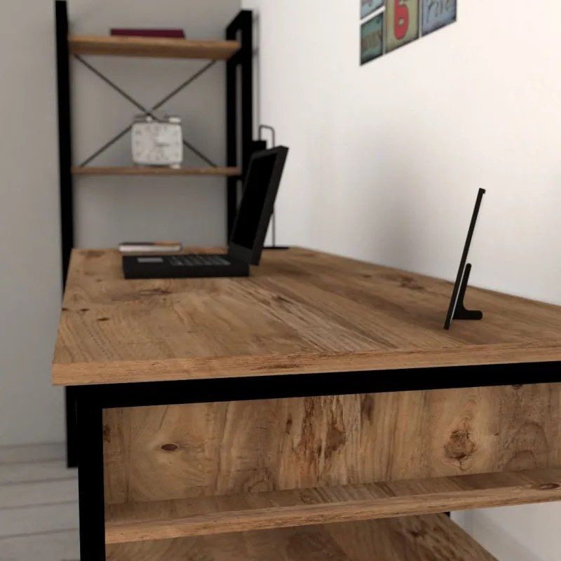 Бюро Kalune Design 835PUQ3826, Меламиново покритие, 150х75.8см, Кафяв