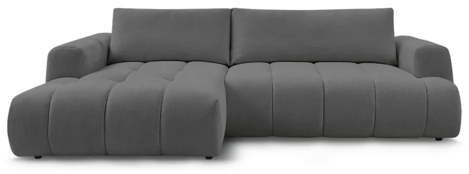 Тъмносив сгъваем/с място за съхранение ъглов диван (ляв ъгъл) Fuji – Bobochic Paris