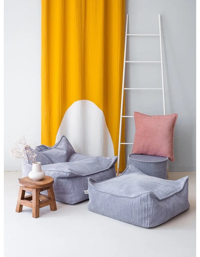 Син детски пуф от рипсено кадифе Chair – Wigiwama