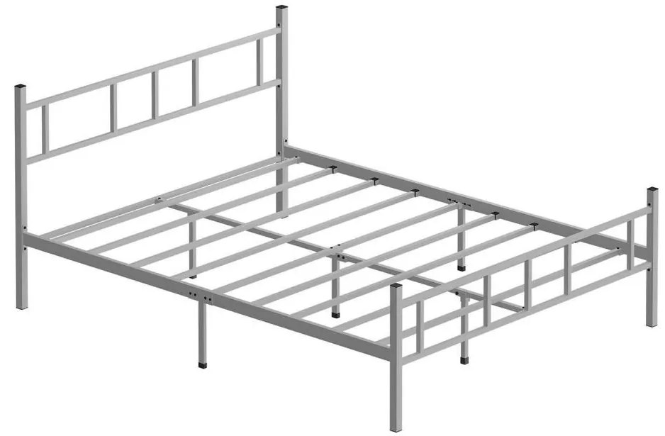 Метално двойно легло PIRON за матрак 140x200 см, бяло, носимост 200 кг