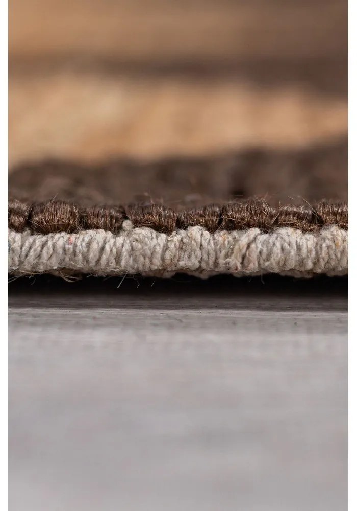 Кафява/в естествен цвят ръчно изработена пътека със смес от юта 60x230 cm Effie Diamond – Flair Rugs
