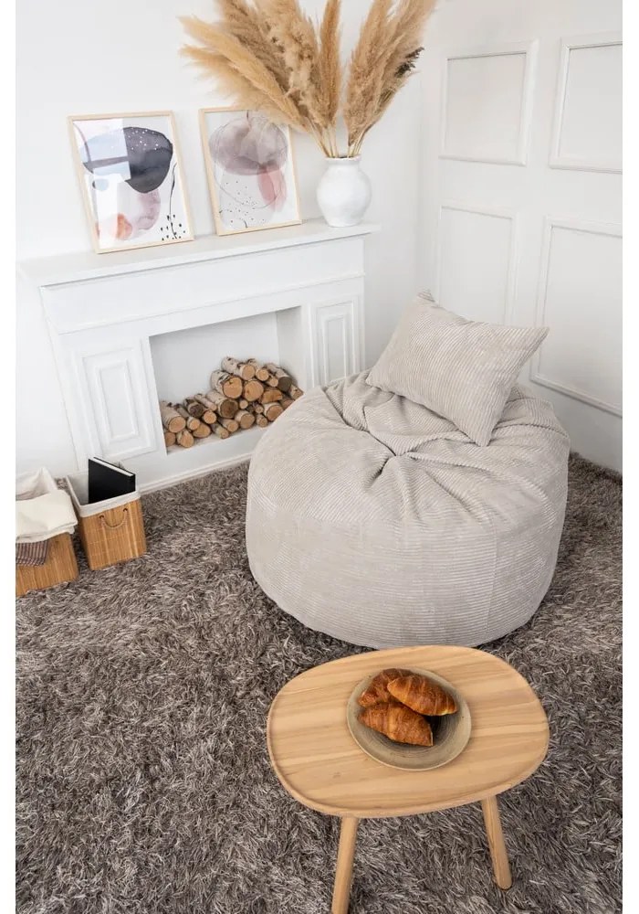 Тъмнокафяв пуф от рипсено кадифе Om 110 – SLOWDOWN