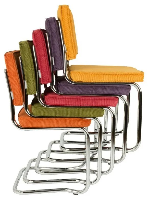 Сиви тапицирани люлеещи се трапезни столове в комплект 2 бр. Ridge Kink Rib – Zuiver