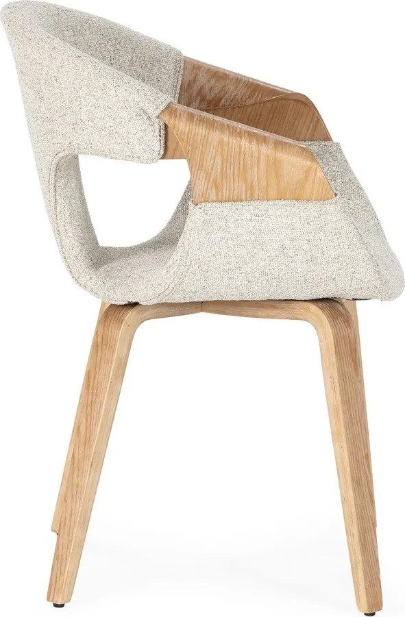 Бежови тапицирани трапезни столове в комплект с подлакътници 2 бр. Elif – MOME