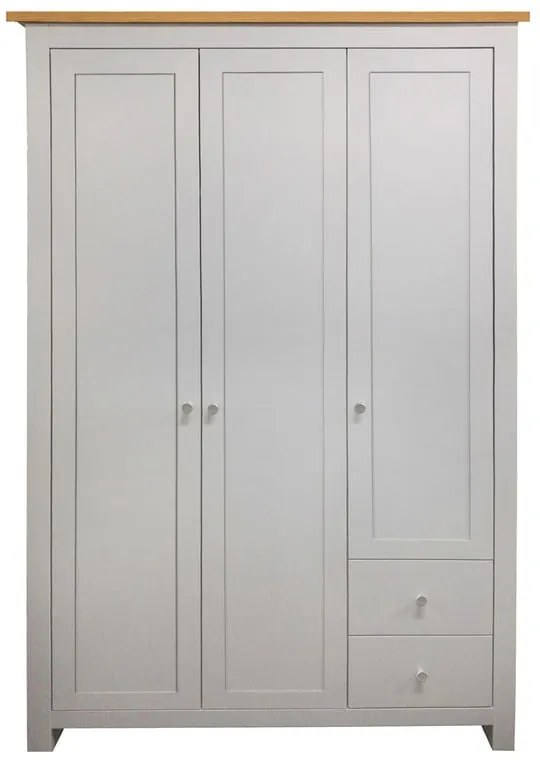 Дъбов гардероб в сив/естествен цвят 112x180 cm Emerald - Støraa