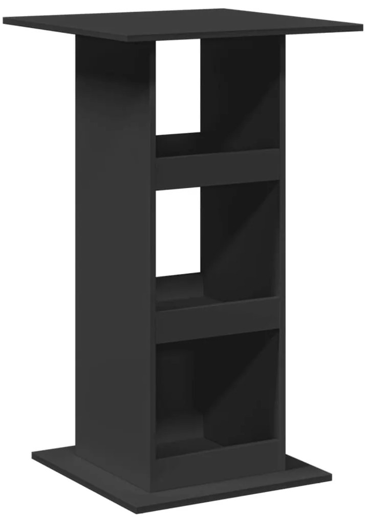 854329 vidaXL Бар маса с рафт, черна, 60x60x102 см, инженерно дърво