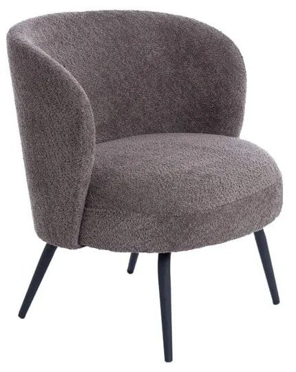 Тъмнокафяв фотьойл от плат букле Dieyda - Light & Living