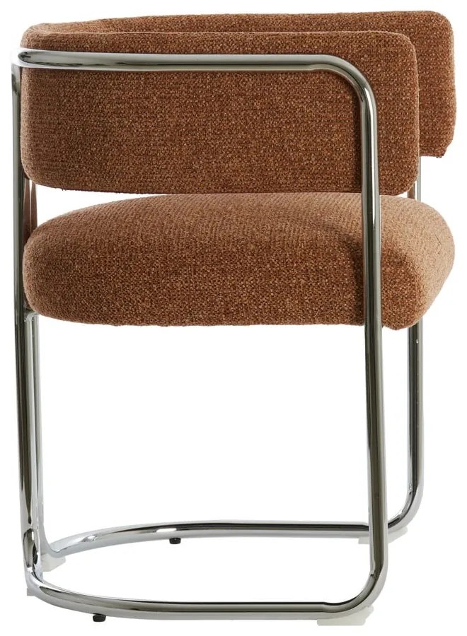 Светлокафяв тапициран трапезен стол с подлакътници Adante – Light & Living